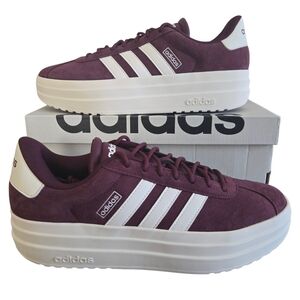 Adidas VL Court Bold Shoes Womens Size 10 Maroon White IH0366
